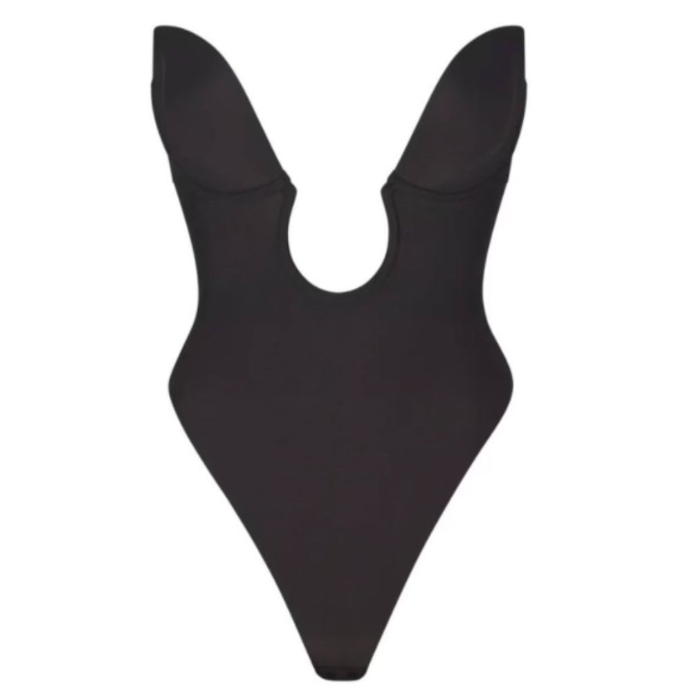 Skims XS Deep Plunge Bodysuit Black